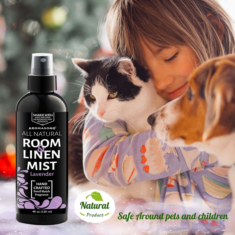 Aromasong All Natural Lavender Spray for sleep - Room & Linen Spray for Pillows and Sheets - Lavender Bed Spray Home Air Freshener & Deodorizer - Calming Essential Oil Spray for Sleepingâ€¦ - Image 3